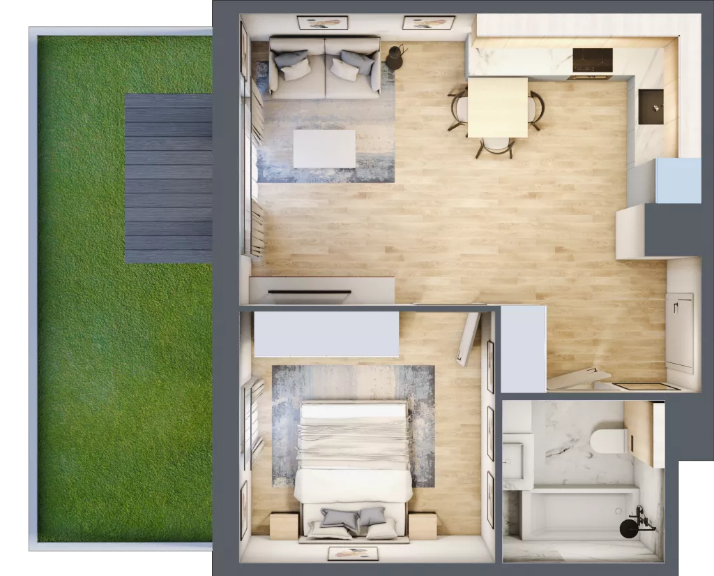 2 pokoje, mieszkanie 41,53 m², parter, oferta nr A/023, Aleje Praskie etap III, Warszawa, Praga Południe, Kamionek, ul. Podskarbińska 32/34