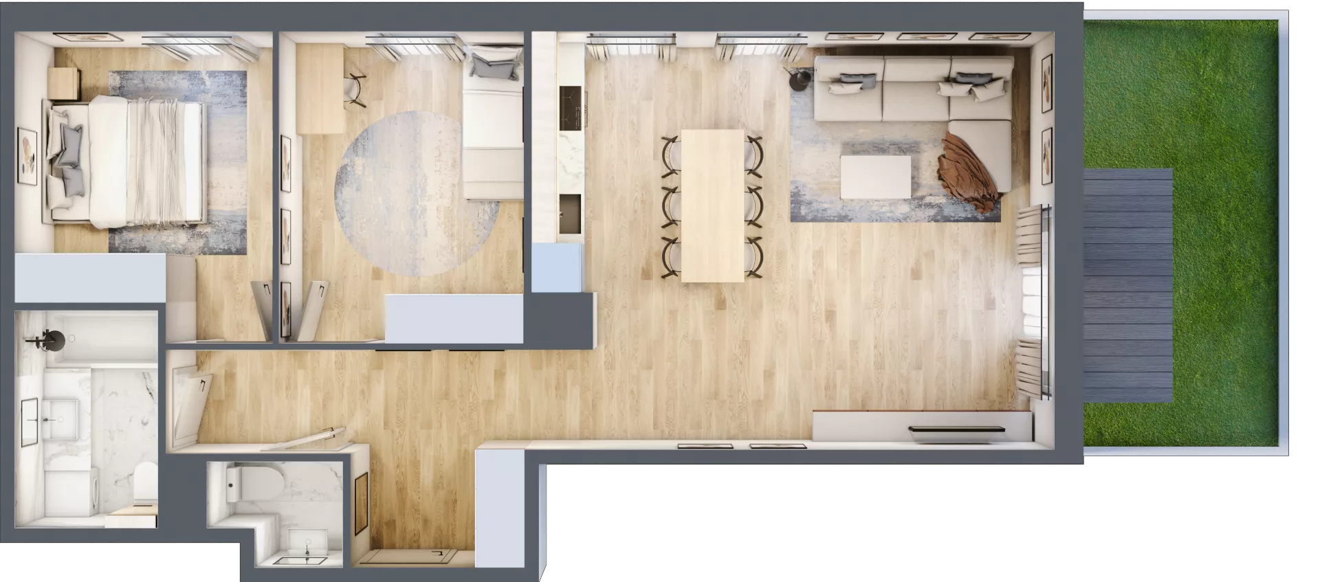 3 pokoje, mieszkanie 69,29 m², parter, oferta nr A/143, Aleje Praskie etap III, Warszawa, Praga Południe, Kamionek, ul. Podskarbińska 32/34