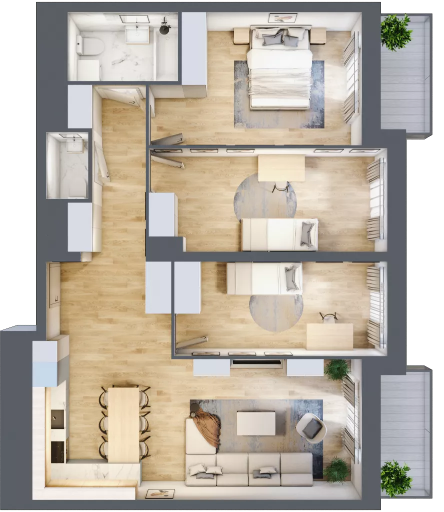 4 pokoje, mieszkanie 87,59 m², piętro 12, oferta nr L1/12/121, Legnicka Vita, Wrocław, Gądów-Popowice Południowe, Popowice, ul. Legnicka 52 A