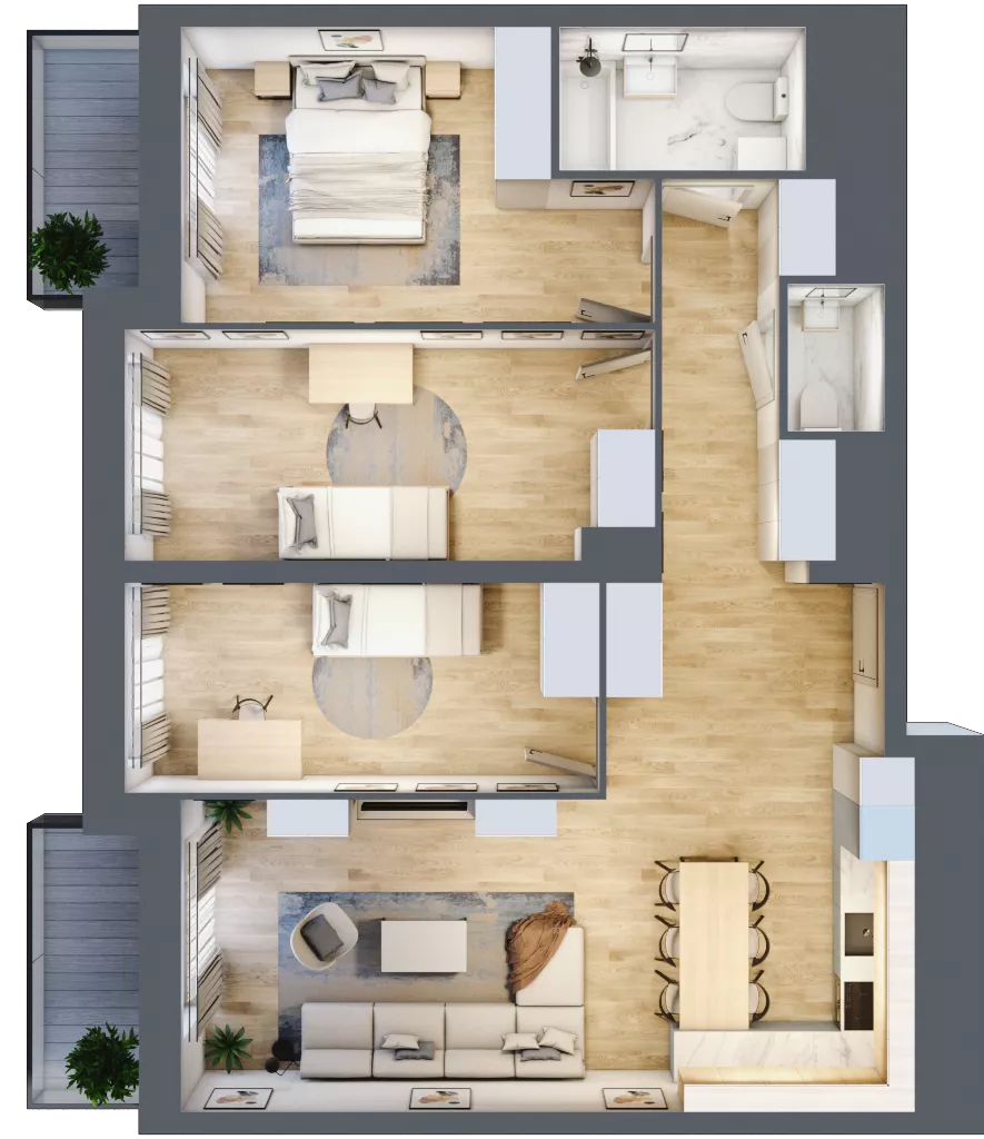 4 pokoje, mieszkanie 87,00 m², piętro 14, oferta nr L1/14/140, Legnicka Vita, Wrocław, Gądów-Popowice Południowe, Popowice, ul. Legnicka 52 A