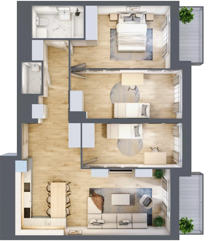 4 pokoje, mieszkanie 87,44 m², piętro 15, oferta nr L1/15/146, Legnicka Vita, Wrocław, Gądów-Popowice Południowe, Popowice, ul. Legnicka 52 A