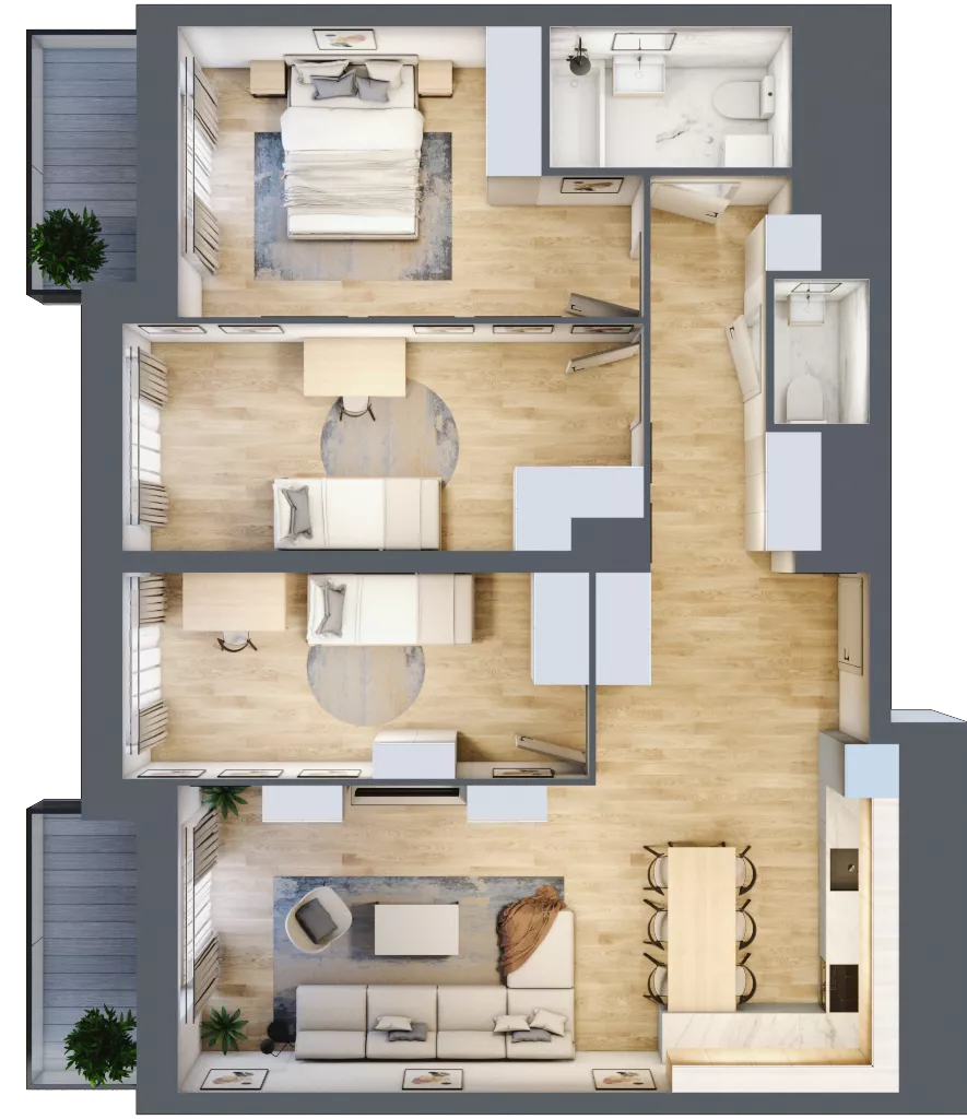 4 pokoje, mieszkanie 86,80 m², piętro 15, oferta nr L1/15/147, Legnicka Vita, Wrocław, Gądów-Popowice Południowe, Popowice, ul. Legnicka 52 A