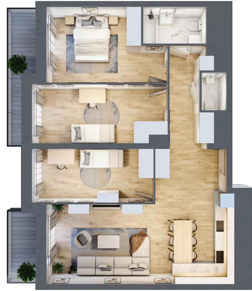 4 pokoje, mieszkanie 86,88 m², piętro 16, oferta nr L1/16/154, Legnicka Vita, Wrocław, Gądów-Popowice Południowe, Popowice, ul. Legnicka 52 A