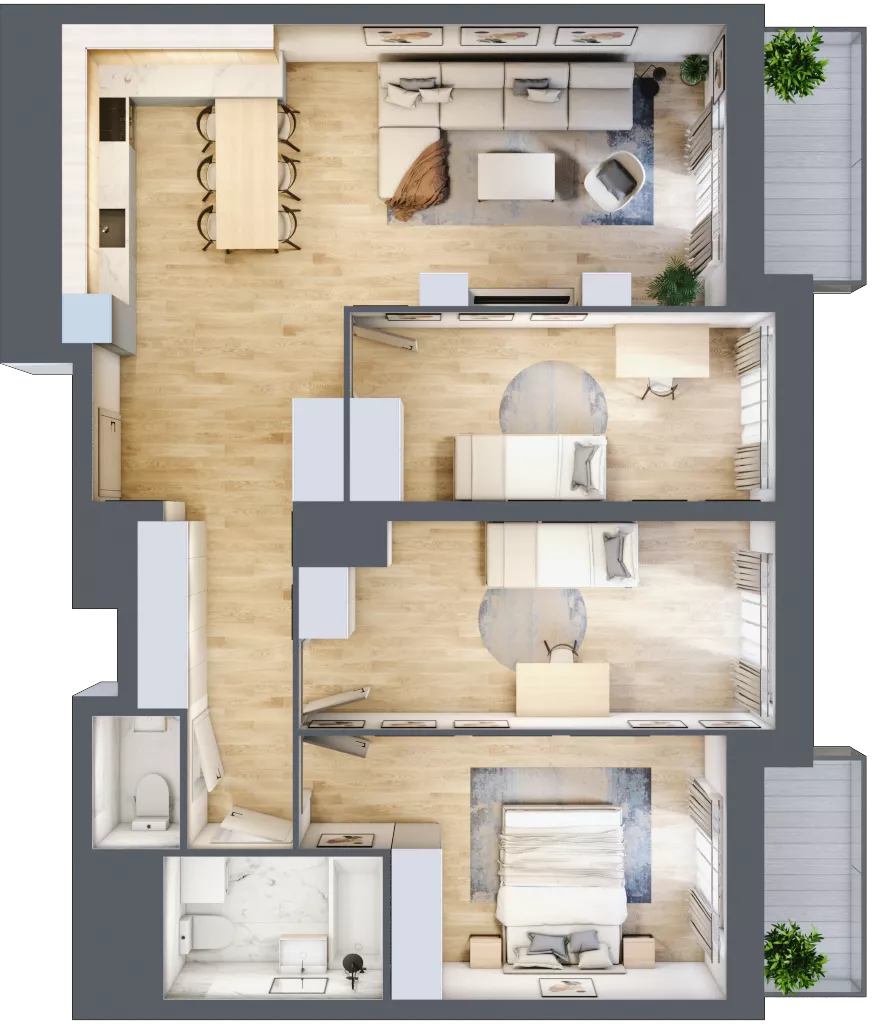 4 pokoje, mieszkanie 85,33 m², piętro 12, oferta nr L2/12/99, Legnicka Vita, Wrocław, Gądów-Popowice Południowe, Popowice, ul. Legnicka 52 A