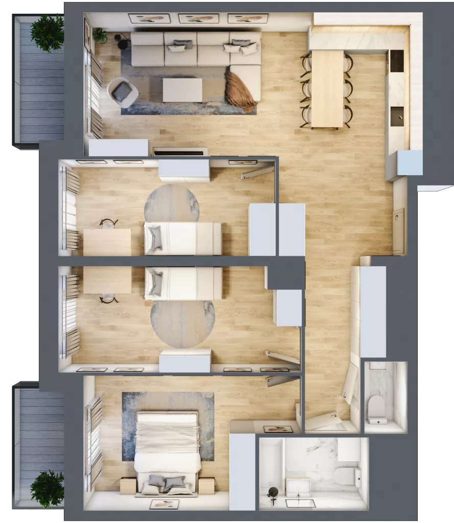 4 pokoje, mieszkanie 86,83 m², piętro 14, oferta nr L2/14/114, Legnicka Vita, Wrocław, Gądów-Popowice Południowe, Popowice, ul. Legnicka 52 A