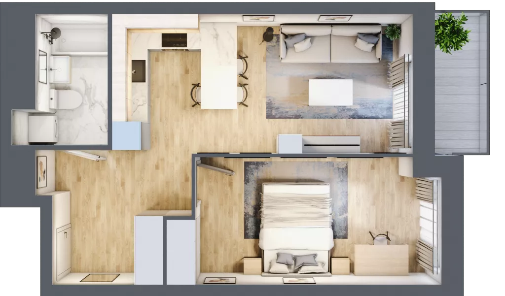 2 pokoje, mieszkanie 45,74 m², piętro 4, oferta nr L2/4/34, Legnicka Vita, Wrocław, Gądów-Popowice Południowe, Popowice, ul. Legnicka 52 A