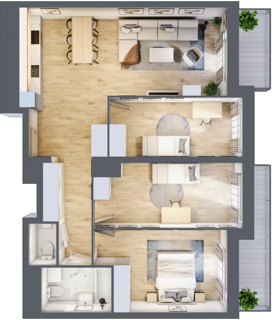 4 pokoje, mieszkanie 87,56 m², piętro 6, oferta nr L2/6/51, Legnicka Vita, Wrocław, Gądów-Popowice Południowe, Popowice, ul. Legnicka 52 A