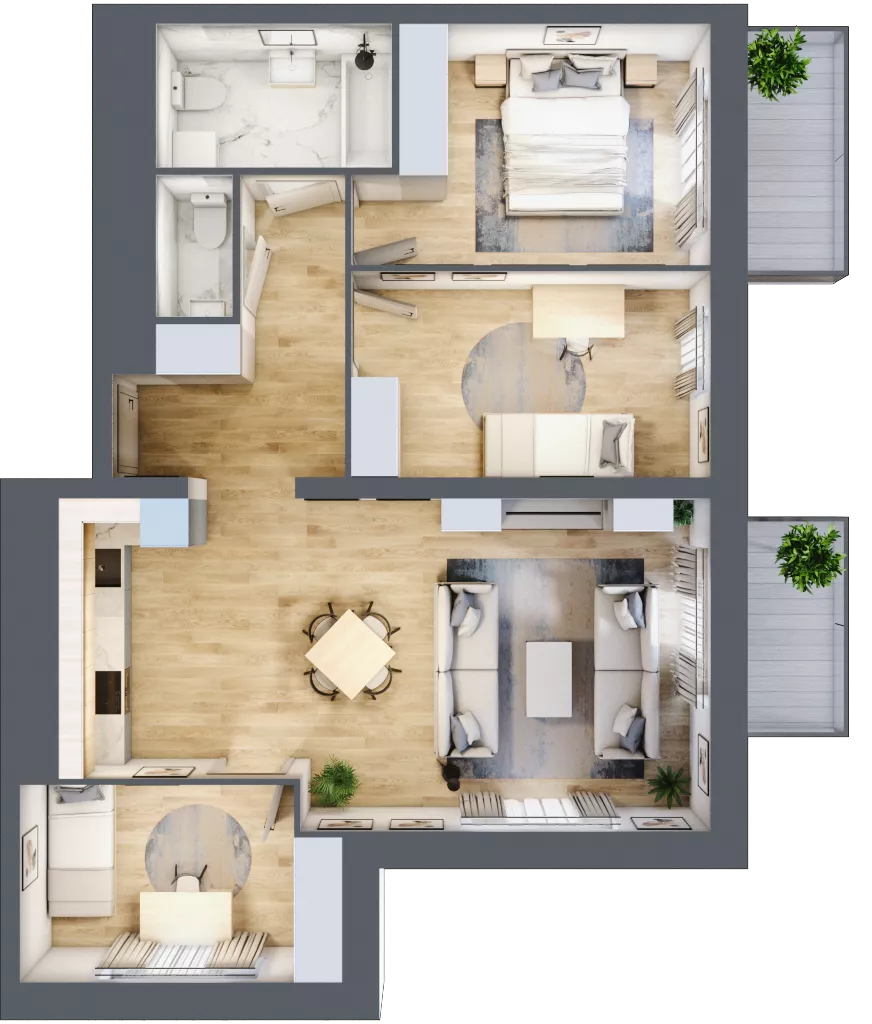 4 pokoje, mieszkanie 77,03 m², piętro 6, oferta nr L2/6/54, Legnicka Vita, Wrocław, Gądów-Popowice Południowe, Popowice, ul. Legnicka 52 A