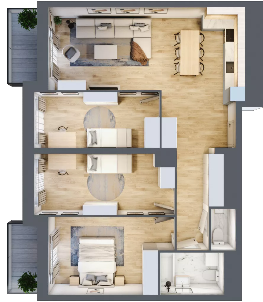 4 pokoje, mieszkanie 86,50 m², piętro 9, oferta nr L2/9/74, Legnicka Vita, Wrocław, Gądów-Popowice Południowe, Popowice, ul. Legnicka 52 A