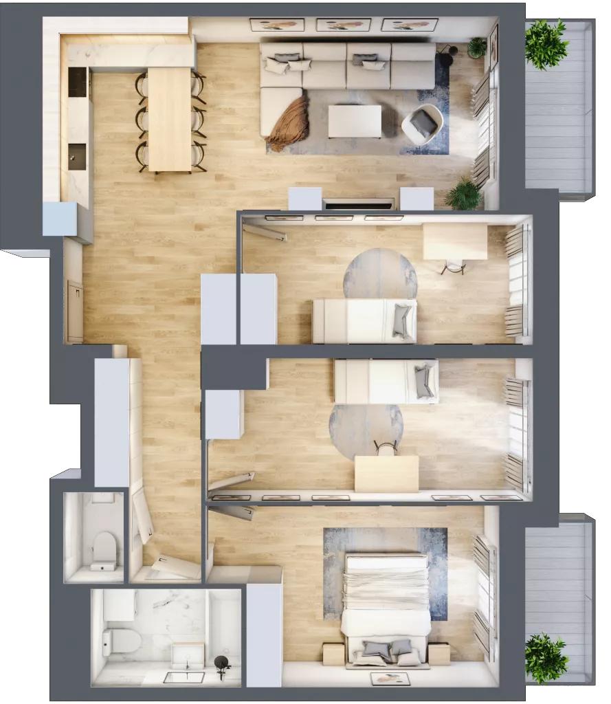 4 pokoje, mieszkanie 86,22 m², piętro 9, oferta nr L2/9/75, Legnicka Vita, Wrocław, Gądów-Popowice Południowe, Popowice, ul. Legnicka 52 A