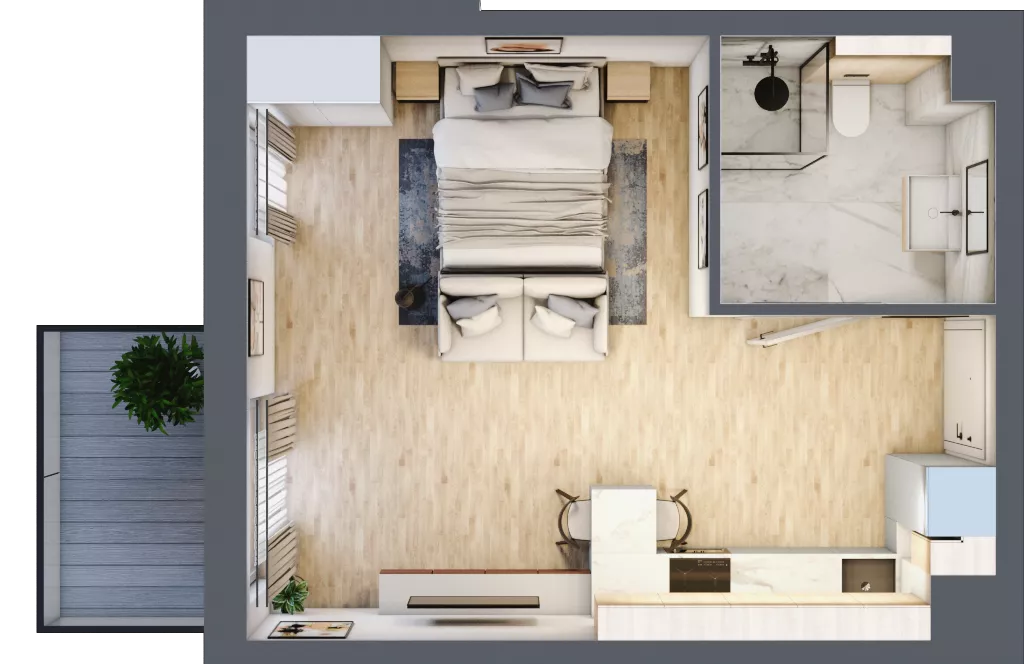 1 pokój, mieszkanie 32,85 m², piętro 4, oferta nr E.112, Centralna Vita, Kraków, Czyżyny, ul. Ciesielskiego