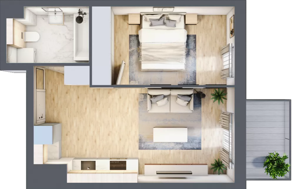2 pokoje, mieszkanie 36,86 m², piętro 7, oferta nr E.369, Centralna Vita, Kraków, Czyżyny, ul. Ciesielskiego