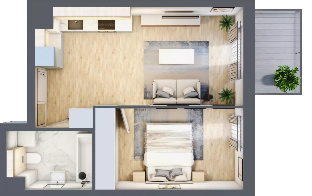 2 pokoje, mieszkanie 37,04 m², piętro 7, oferta nr E.050, Centralna Vita, Kraków, Czyżyny, ul. Ciesielskiego
