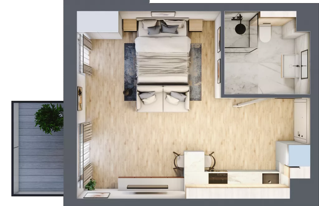 1 pokój, mieszkanie 32,84 m², piętro 2, oferta nr E.098, Centralna Vita, Kraków, Czyżyny, ul. Ciesielskiego