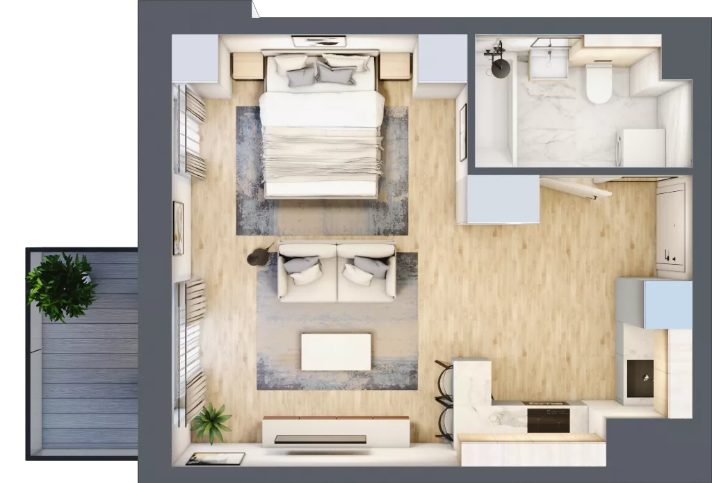 1 pokój, mieszkanie 33,67 m², piętro 3, oferta nr E.022, Centralna Vita, Kraków, Czyżyny, ul. Ciesielskiego