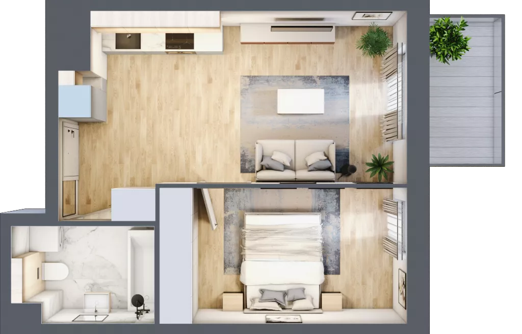 2 pokoje, mieszkanie 37,61 m², piętro 4, oferta nr E.110, Centralna Vita, Kraków, Czyżyny, ul. Ciesielskiego