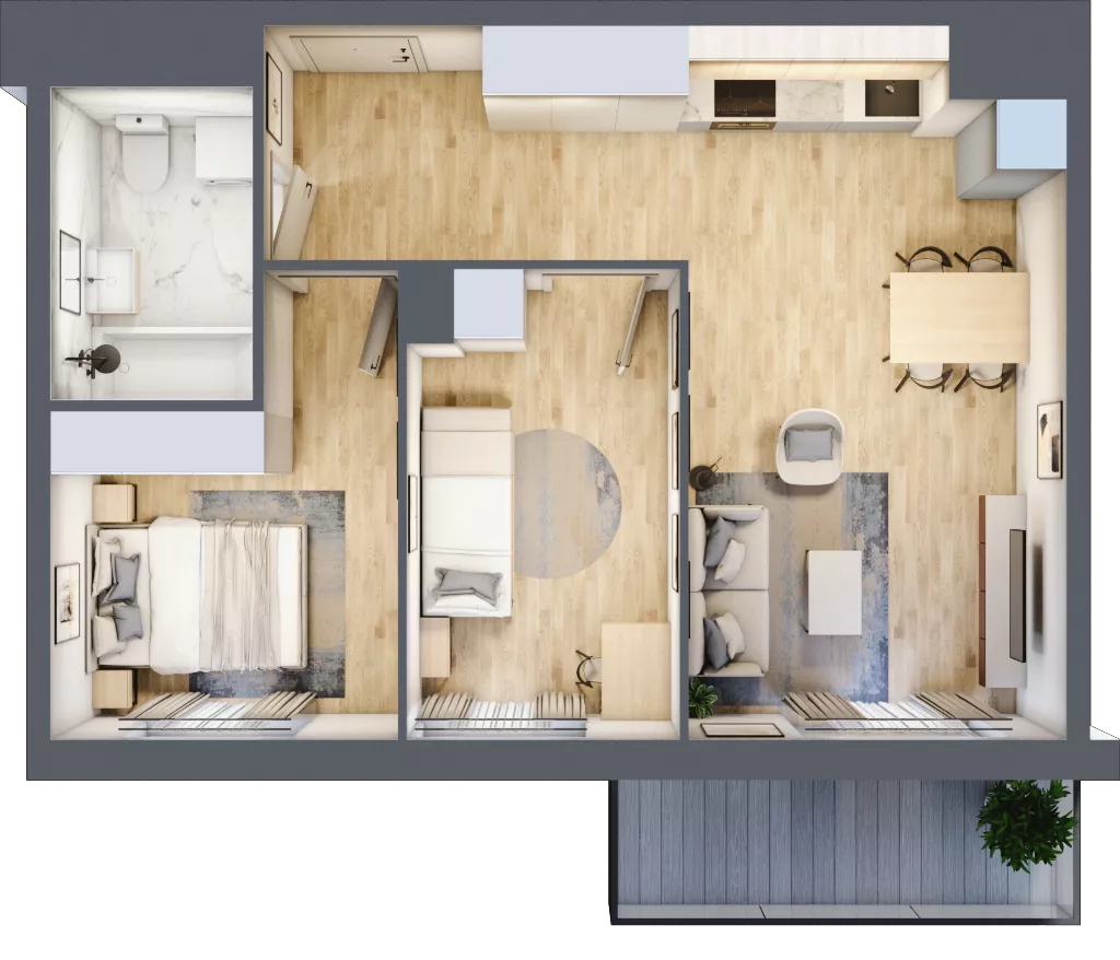 3 pokoje, mieszkanie 51,23 m², piętro 7, oferta nr A/07/089 , Unii Lubelskiej Vita, Poznań, Nowe Miasto, Starołęka, ul. Unii Lubelskiej 10