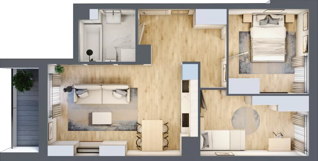 3 pokoje, mieszkanie 52,88 m², piętro 4, oferta nr D/04/227, Unii Lubelskiej Vita, Poznań, Nowe Miasto, Starołęka, ul. Unii Lubelskiej 10