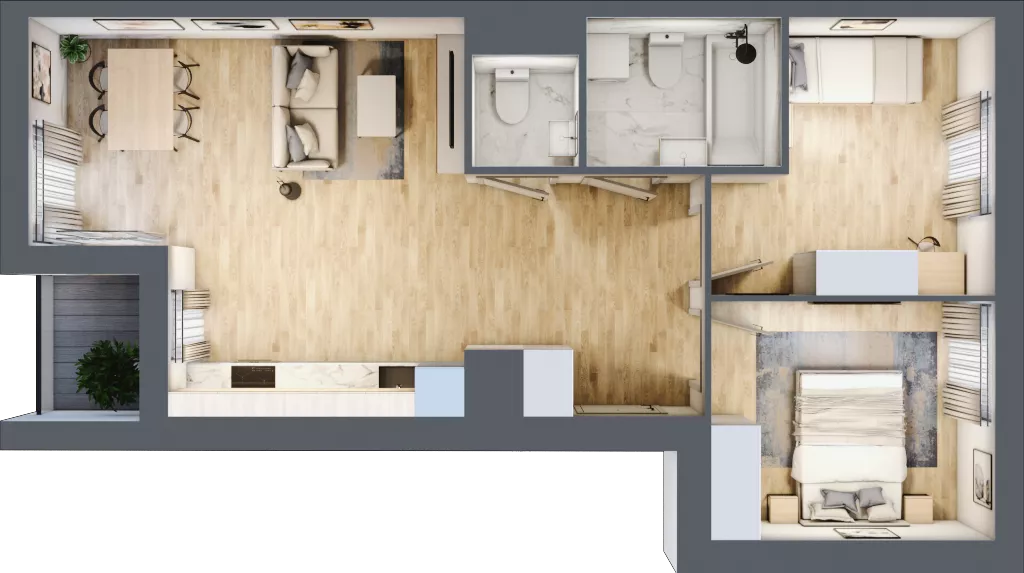 3 pokoje, mieszkanie 56,44 m², piętro 5, oferta nr D/05/240, Unii Lubelskiej Vita, Poznań, Nowe Miasto, Starołęka, ul. Unii Lubelskiej 10