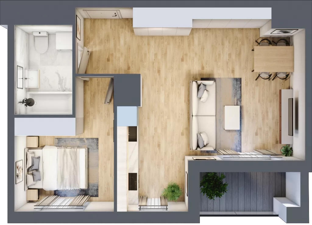 2 pokoje, mieszkanie 45,73 m², piętro 9, oferta nr A/09/113, Unii Lubelskiej Vita, Poznań, Nowe Miasto, Starołęka, ul. Unii Lubelskiej 10