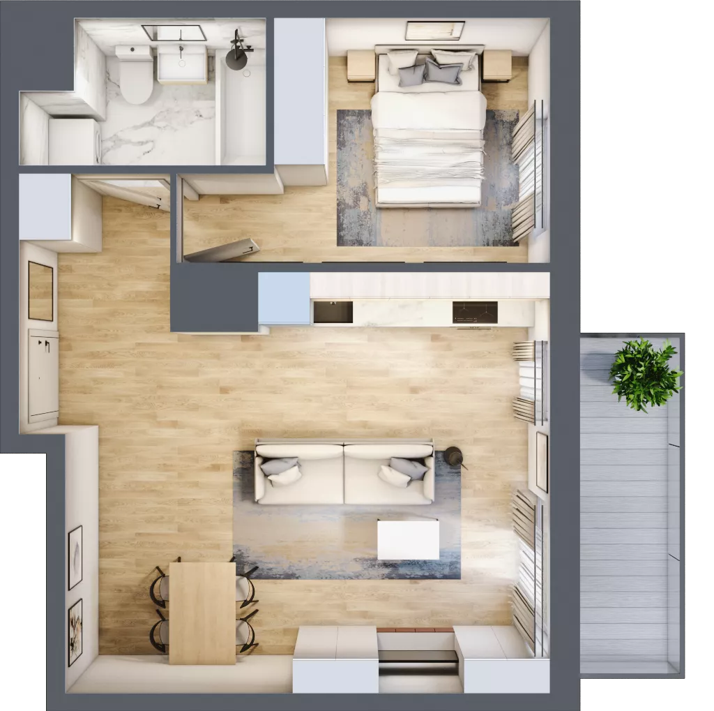 2 pokoje, mieszkanie 44,82 m², piętro 6, oferta nr A/06/073, Unii Lubelskiej Vita, Poznań, Nowe Miasto, Starołęka, ul. Unii Lubelskiej 10