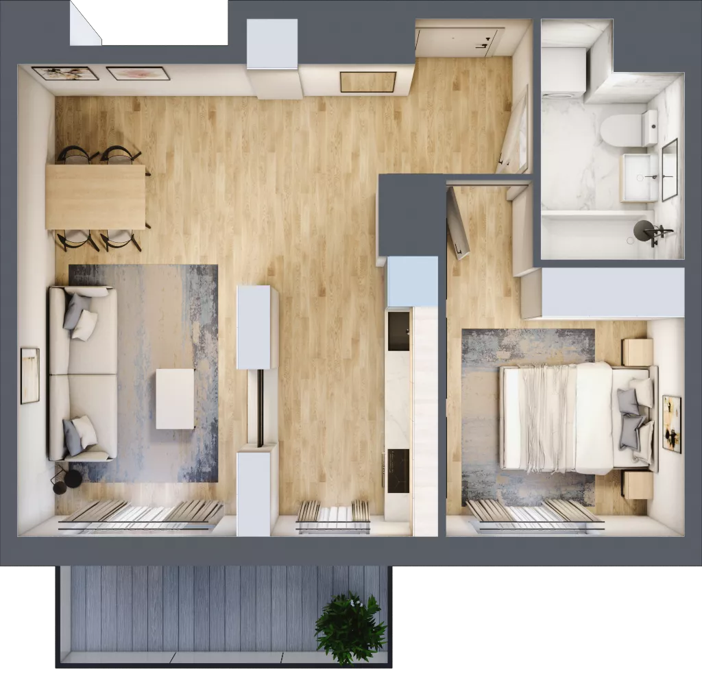 2 pokoje, mieszkanie 44,92 m², piętro 7, oferta nr A/07/088 , Unii Lubelskiej Vita, Poznań, Nowe Miasto, Starołęka, ul. Unii Lubelskiej 10