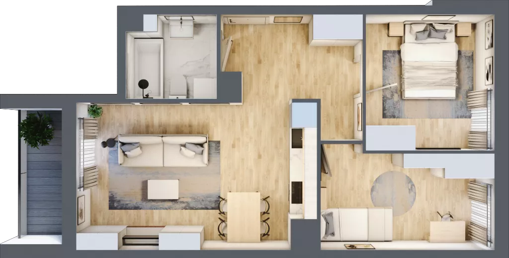 3 pokoje, mieszkanie 52,88 m², piętro 7, oferta nr D/07/246, Unii Lubelskiej Vita, Poznań, Nowe Miasto, Starołęka, ul. Unii Lubelskiej 10