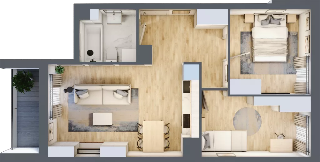 3 pokoje, mieszkanie 52,88 m², piętro 2, oferta nr D/02/213 , Unii Lubelskiej Vita, Poznań, Nowe Miasto, Starołęka, ul. Unii Lubelskiej 10