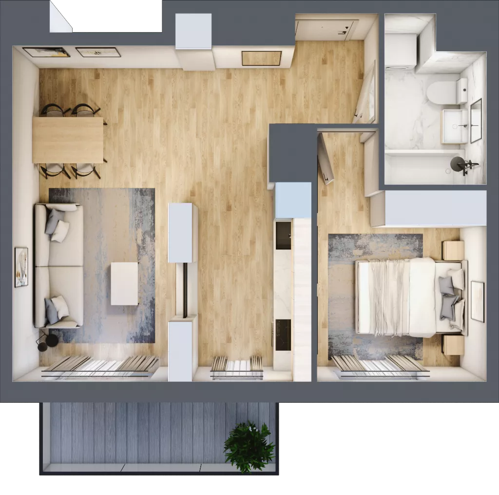 2 pokoje, mieszkanie 44,92 m², piętro 8, oferta nr A/08/101 , Unii Lubelskiej Vita, Poznań, Nowe Miasto, Starołęka, ul. Unii Lubelskiej 10