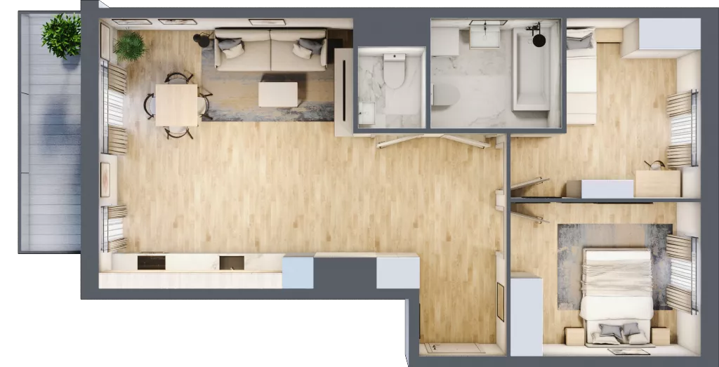 3 pokoje, mieszkanie 64,86 m², piętro 7, oferta nr B/07/172, Unii Lubelskiej Vita, Poznań, Nowe Miasto, Starołęka, ul. Unii Lubelskiej 10