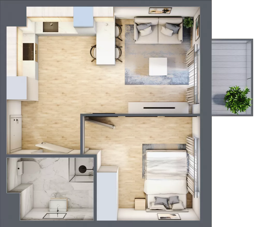 2 pokoje, mieszkanie 36,19 m², piętro 5, oferta nr G/118, City Vibe etap V, Kraków, Podgórze, Płaszów, ul. Myśliwska 68