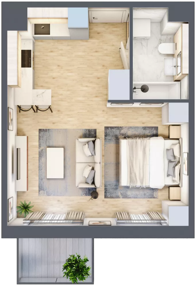 1 pokój, mieszkanie 33,81 m², piętro 3, oferta nr F.075, Centralna Vita etap II, Kraków, Czyżyny, Łęg, ul. Romana Ciesielskiego