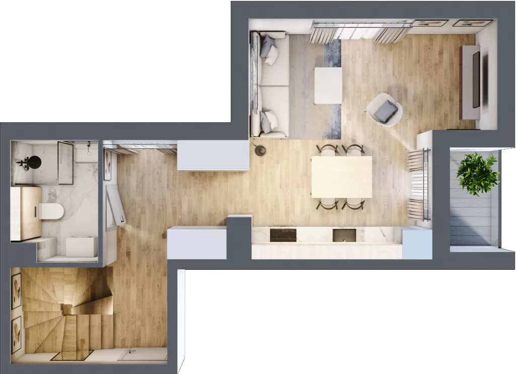 2 pokoje, mieszkanie 62,32 m², piętro 3, oferta nr A38, Traugutta Vita, Wrocław, Przedmieście Oławskie, ul. Generała Romualda Traugutta 103