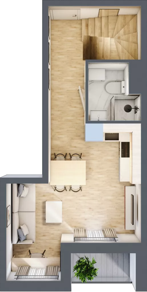2 pokoje, mieszkanie 48,77 m², piętro 3, oferta nr A46, Traugutta Vita, Wrocław, Przedmieście Oławskie, ul. Generała Romualda Traugutta 103