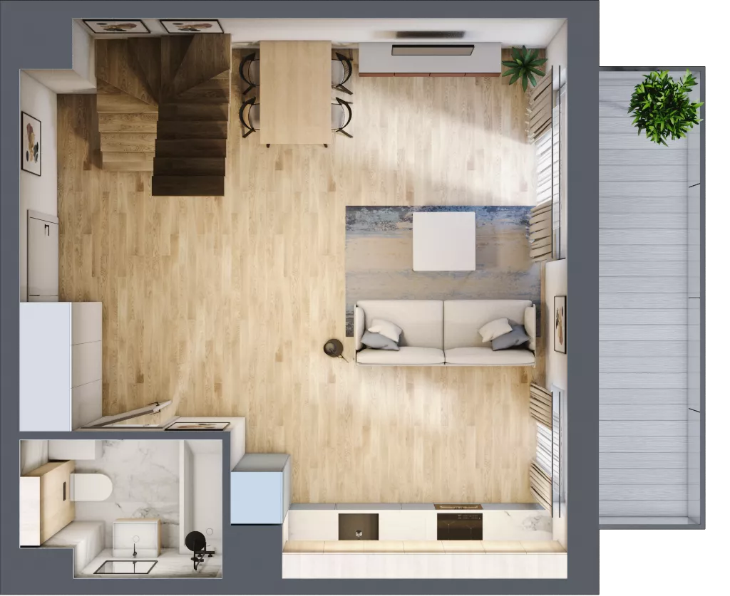 3 pokoje, mieszkanie 69,79 m², piętro 3, oferta nr E1.03.35, Południe Vita etap III, Gdańsk, Orunia Górna-Gdańsk Południe, ul. Kazimierza Wielkiego 