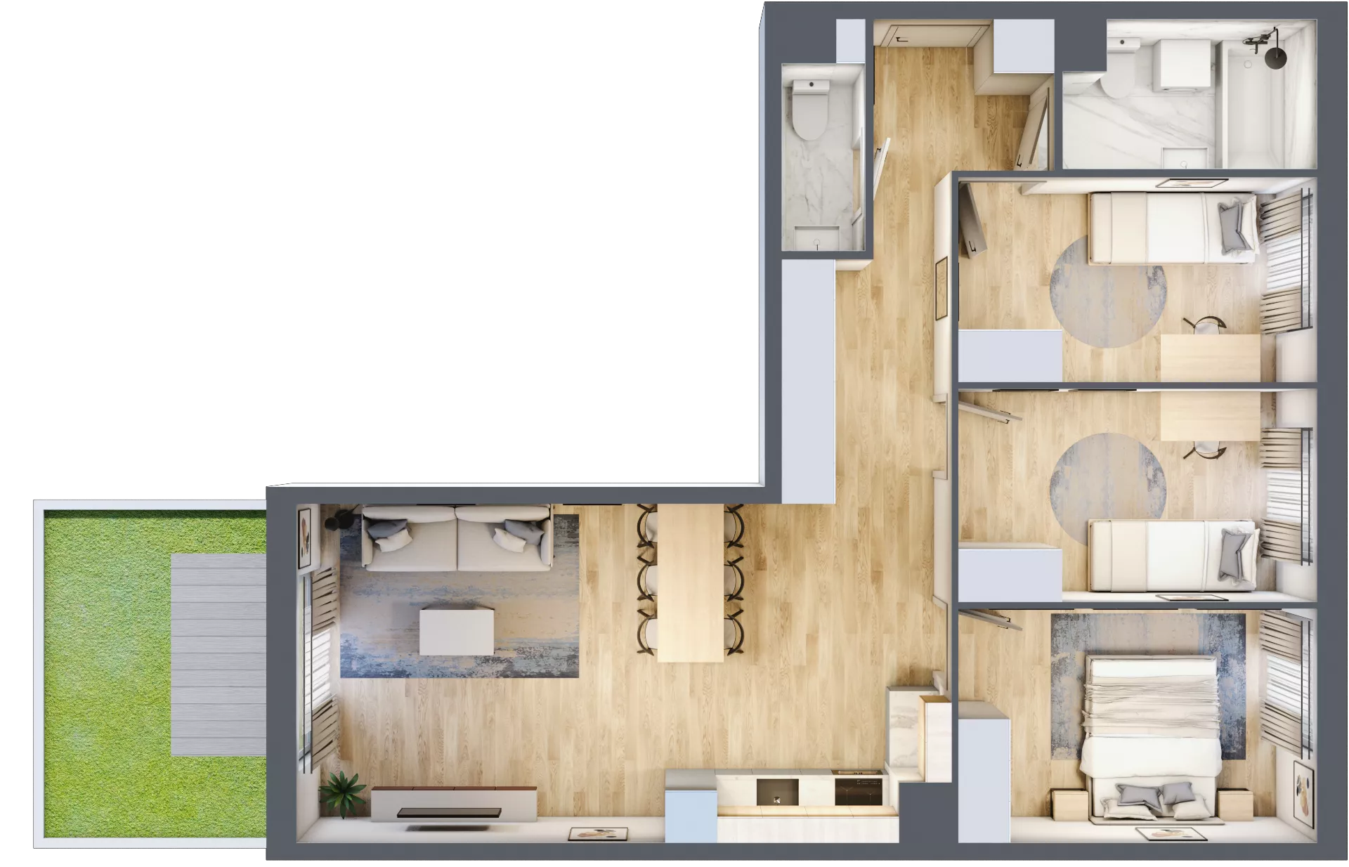 4 pokoje, mieszkanie 76,44 m², parter, oferta nr 006/9, Aleje Praskie IX, Warszawa, Praga Południe, Kamionek, ul. Podskarbińska