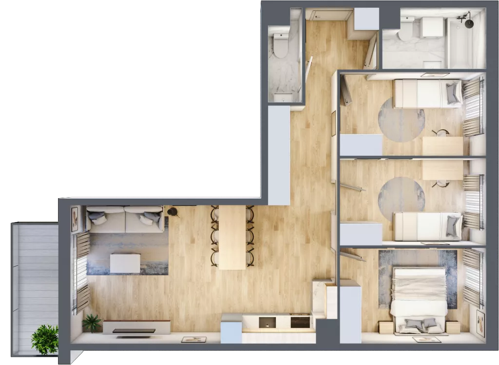 4 pokoje, mieszkanie 76,45 m², piętro 1, oferta nr 013/9, Aleje Praskie IX, Warszawa, Praga Południe, Kamionek, ul. Podskarbińska
