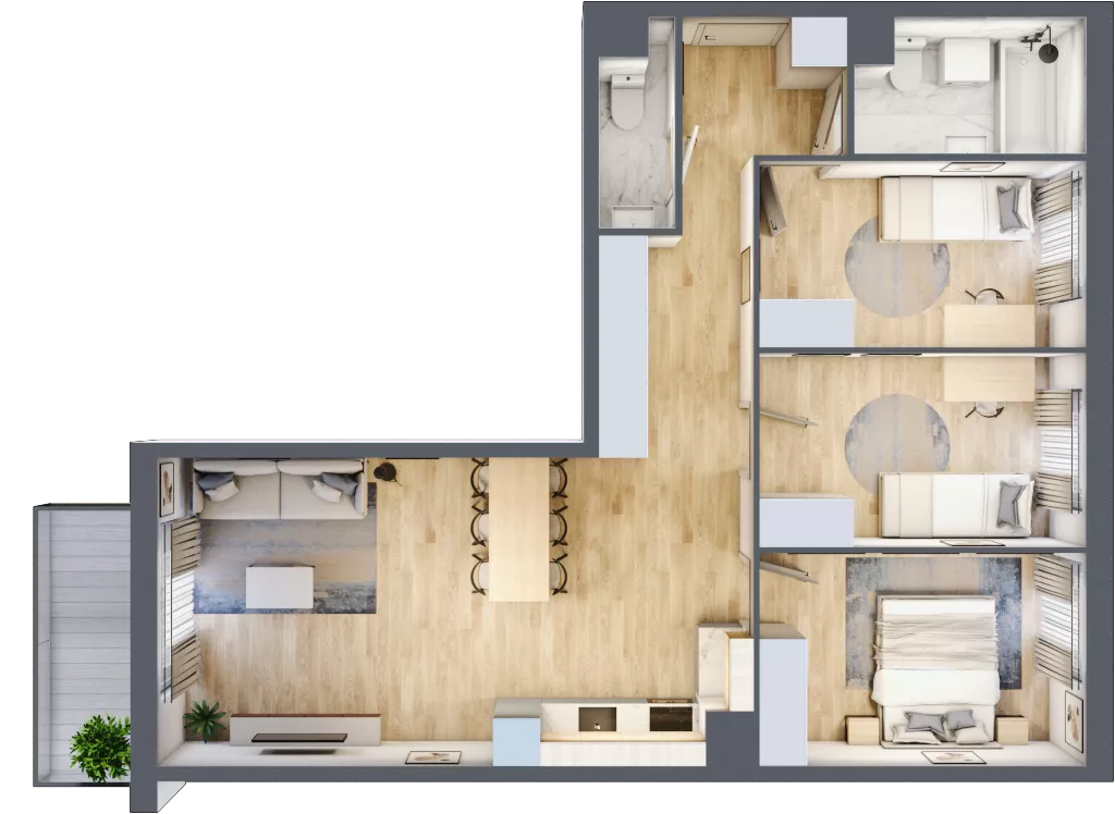 4 pokoje, mieszkanie 76,45 m², piętro 2, oferta nr 020/9, Aleje Praskie IX, Warszawa, Praga Południe, Kamionek, ul. Podskarbińska