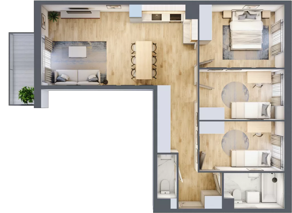 4 pokoje, mieszkanie 78,73 m², piętro 2, oferta nr 045/9, Aleje Praskie IX, Warszawa, Praga Południe, Kamionek, ul. Podskarbińska