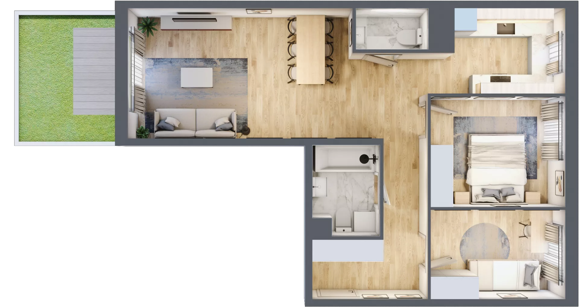 3 pokoje, mieszkanie 66,73 m², parter, oferta nr 061/9, Aleje Praskie IX, Warszawa, Praga Południe, Kamionek, ul. Podskarbińska