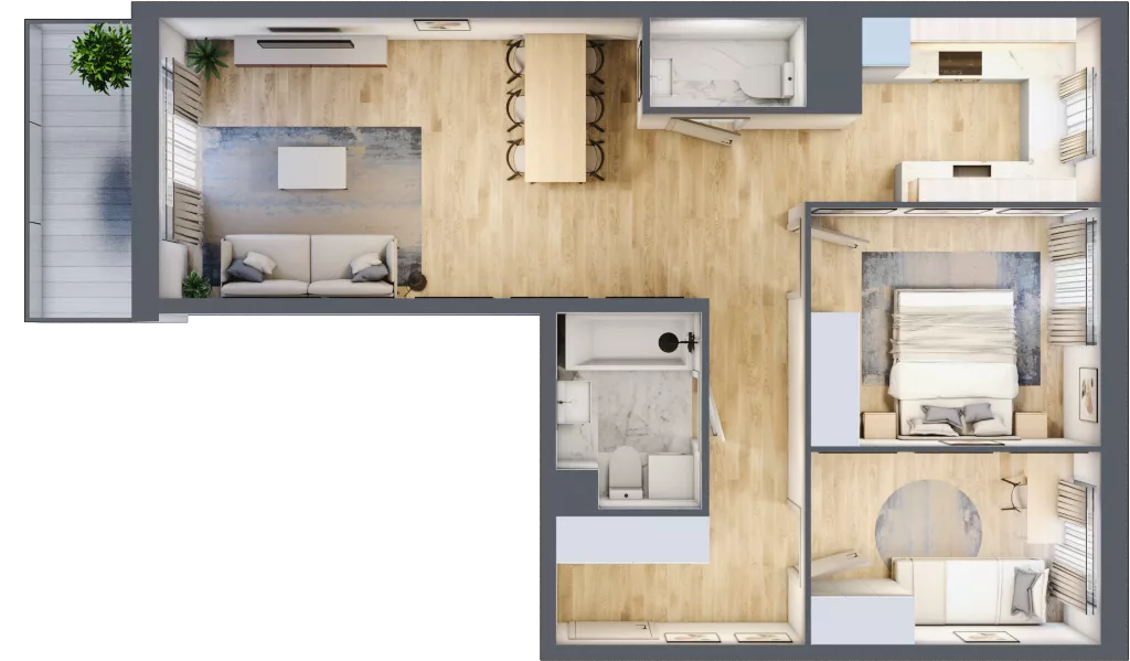 3 pokoje, mieszkanie 66,73 m², piętro 1, oferta nr 065/9, Aleje Praskie IX, Warszawa, Praga Południe, Kamionek, ul. Podskarbińska