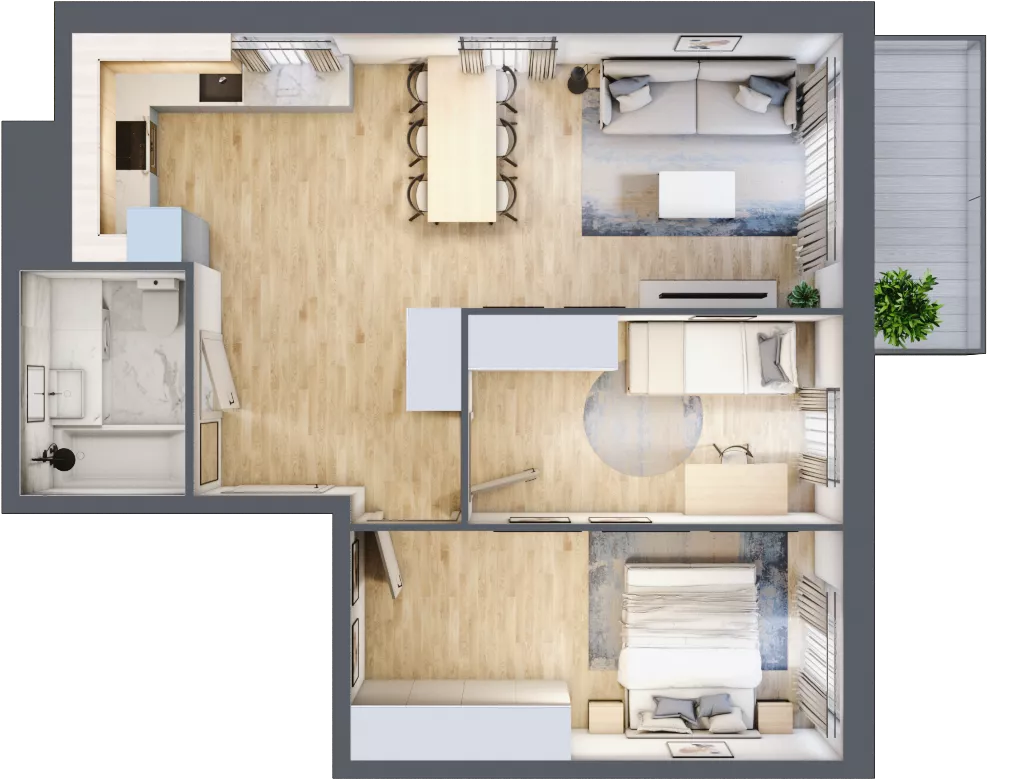 3 pokoje, mieszkanie 58,55 m², piętro 4, oferta nr 084/9, Aleje Praskie IX, Warszawa, Praga Południe, Kamionek, ul. Podskarbińska