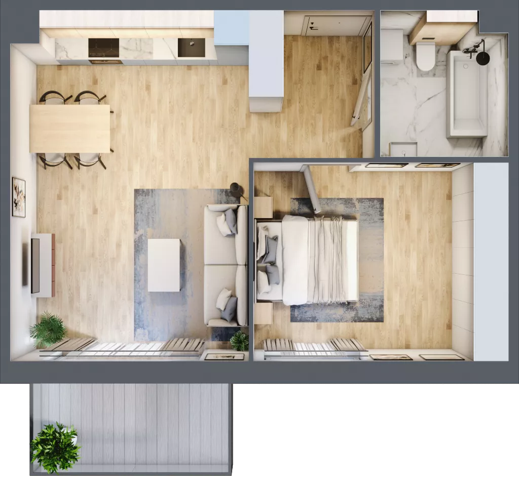 2 pokoje, mieszkanie 51,27 m², piętro 3, oferta nr A.094, Żabiniec Vita, Kraków, Krowodrza, ul. Żabiniec 56
