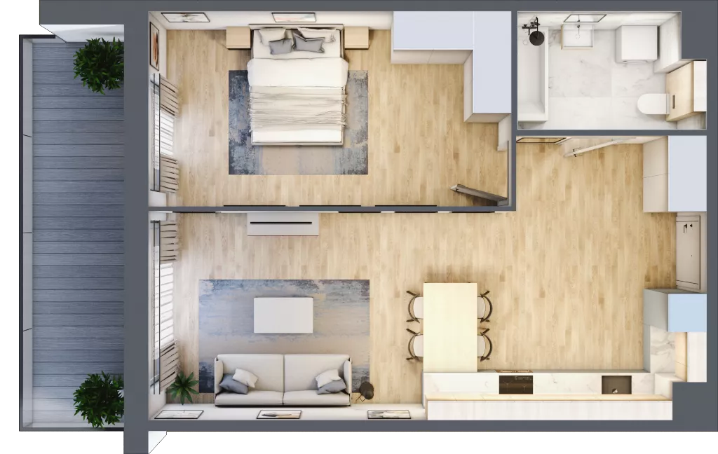 2 pokoje, mieszkanie 51,80 m², piętro 1, oferta nr A.008, Żabiniec Vita, Kraków, Krowodrza, ul. Żabiniec 56