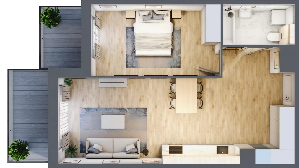 2 pokoje, mieszkanie 52,32 m², piętro 1, oferta nr A.076, Żabiniec Vita, Kraków, Krowodrza, ul. Żabiniec 56