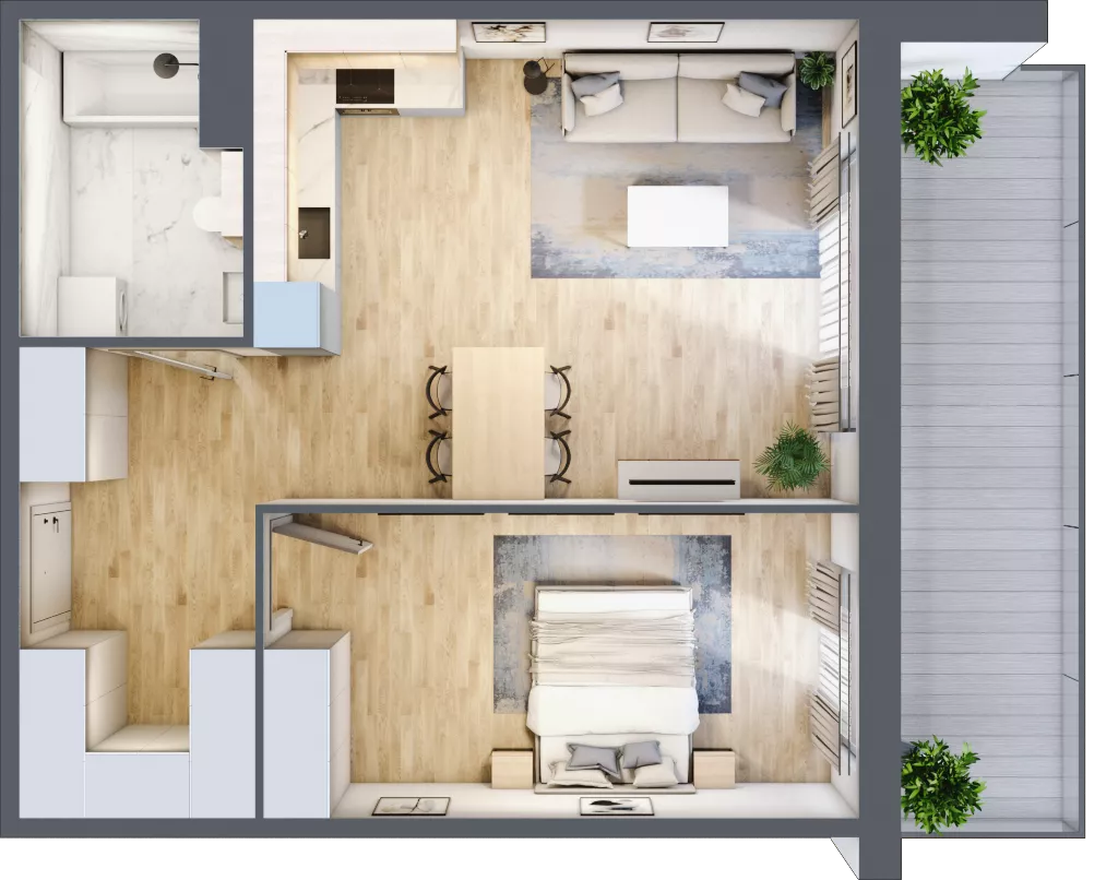 2 pokoje, mieszkanie 51,45 m², piętro 1, oferta nr A.071, Żabiniec Vita, Kraków, Krowodrza, ul. Żabiniec 56