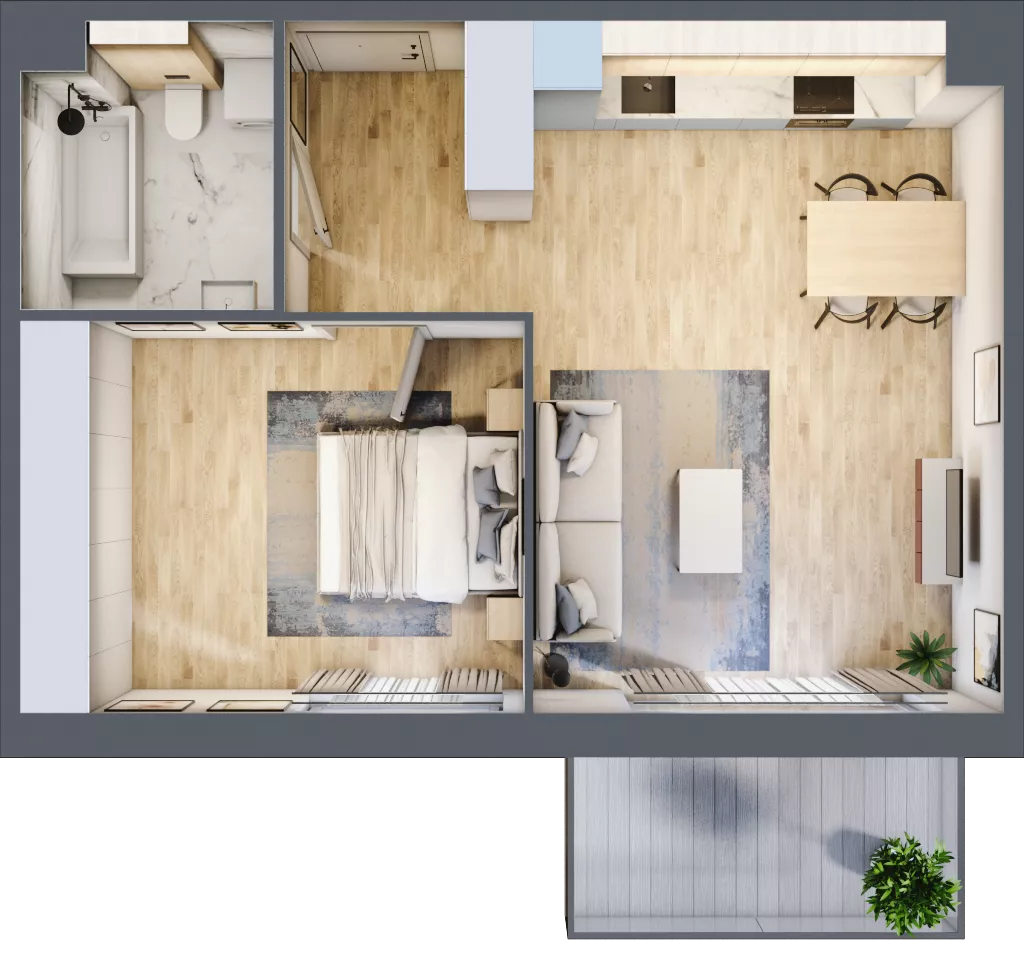 2 pokoje, mieszkanie 51,22 m², piętro 2, oferta nr A.023, Żabiniec Vita, Kraków, Krowodrza, ul. Żabiniec 56