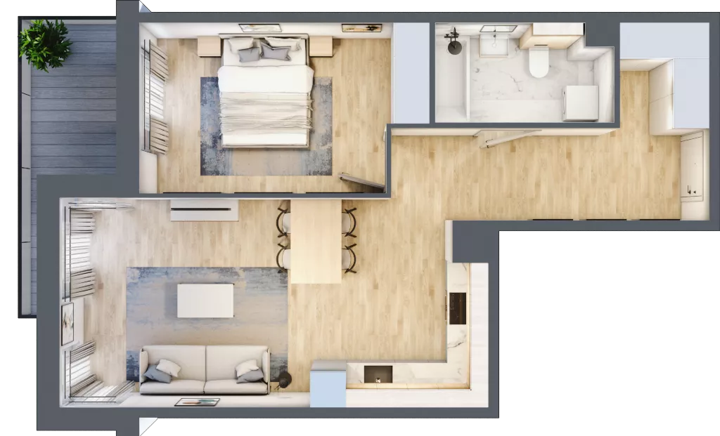 2 pokoje, mieszkanie 49,70 m², piętro 2, oferta nr A.089, Żabiniec Vita, Kraków, Krowodrza, ul. Żabiniec 56