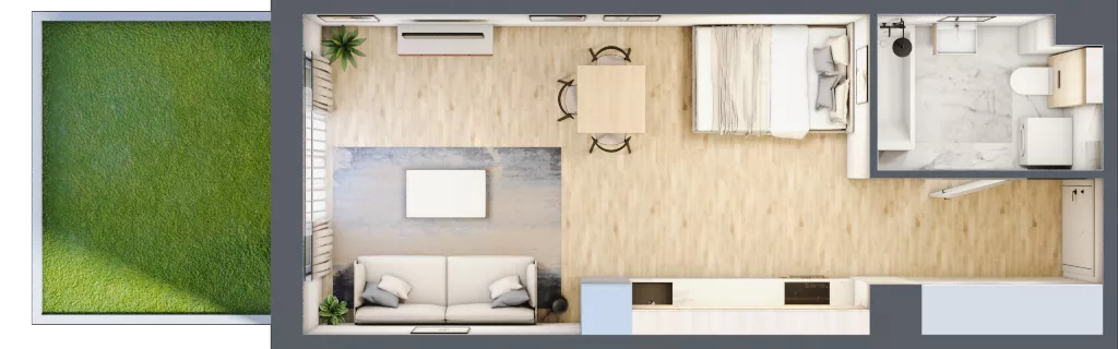 1 pokój, mieszkanie 33,31 m², parter, oferta nr A.060, Żabiniec Vita, Kraków, Krowodrza, ul. Żabiniec 56