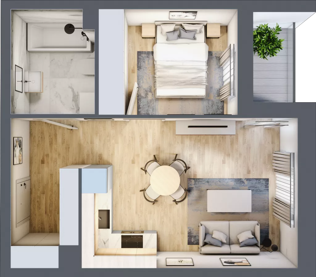 2 pokoje, mieszkanie 37,92 m², parter, oferta nr E2/G/02, Orawska Vita III, Wrocław, Ołtaszyn, Krzyki, ul. Orawska